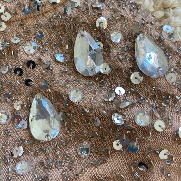 ASOS Pink Balletcore Sequin and Faux Feather Trim Midi Dress w Tulle Skirt US 0 - Picture 8 of 16